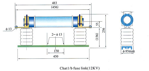 Voltage transformer' High-voltage limit-current fuse for protection